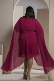 Celestial Pleats Dress - Maroon