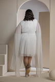 Celestial Pleats Dress - White