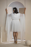 Celestial Pleats Dress - White
