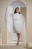 Celestial Pleats Dress - White