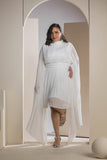 Celestial Pleats Dress - White