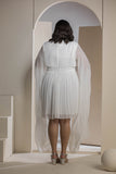 Celestial Pleats Dress - White