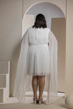 Celestial Pleats Dress - White