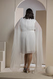 Celestial Pleats Dress - White