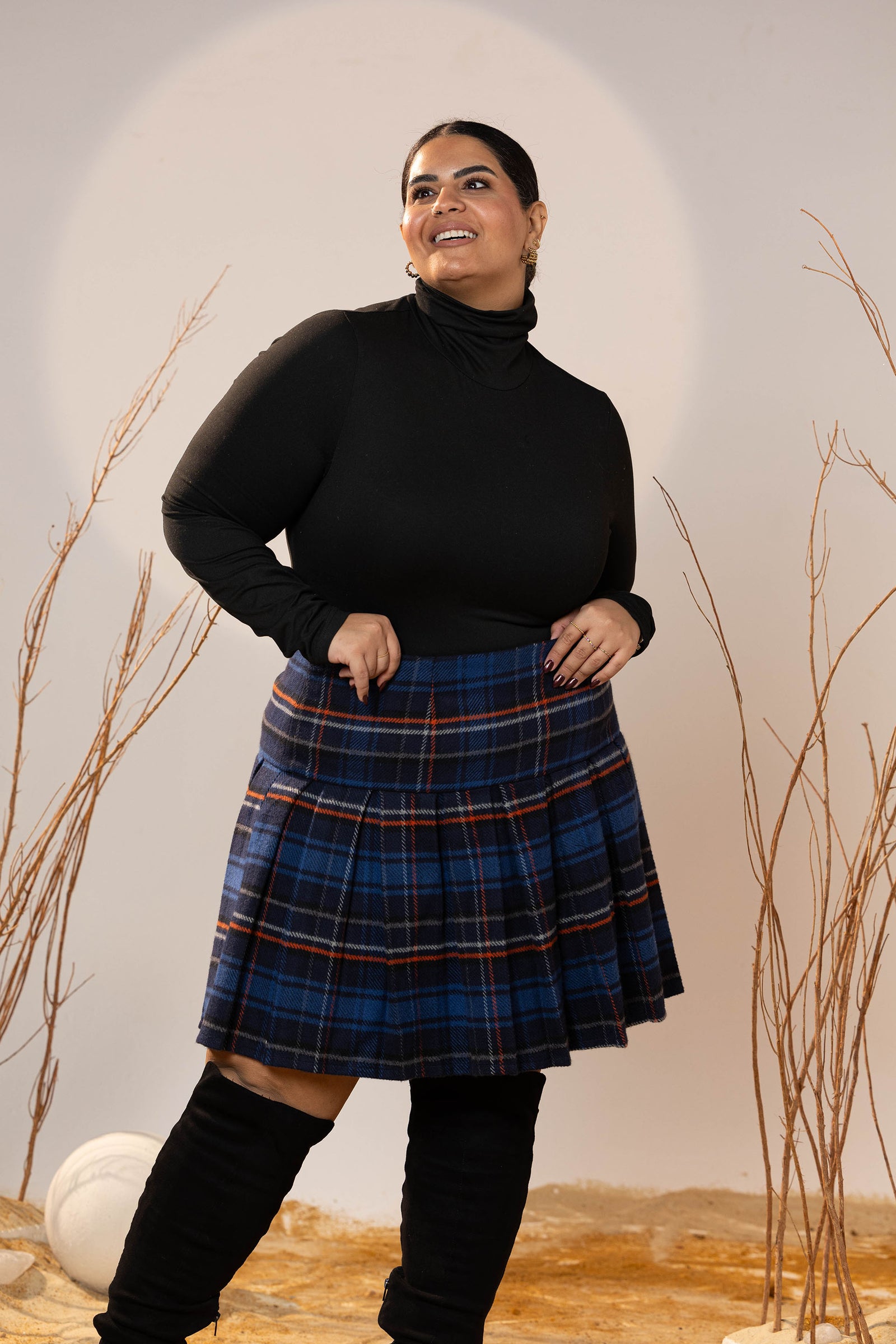 Check Mini Skirt
