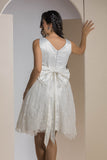 Chic Side Panel Lace Dress - White