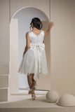 Chic Side Panel Lace Dress - White