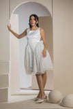 Chic Side Panel Lace Dress - White