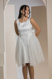 Chic Side Panel Lace Dress - White