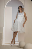 Chic Side Panel Lace Dress - White