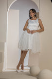 Chic Side Panel Lace Dress - White