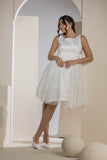 Chic Side Panel Lace Dress - White