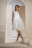 Chic Side Panel Lace Dress - White