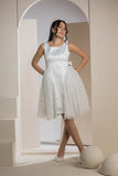 Chic Side Panel Lace Dress - White