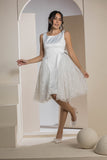 Chic Side Panel Lace Dress - White