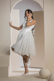 Chic Side Panel Lace Dress - White