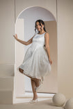 Chic Side Panel Lace Dress - White