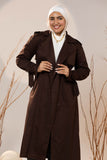 Chocolate Brown Gabardine Classic Trench Coat
