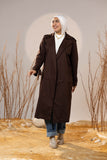Chocolate Brown Gabardine Classic Trench Coat