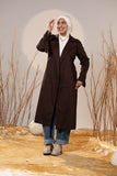 Chocolate Brown Gabardine Classic Trench Coat