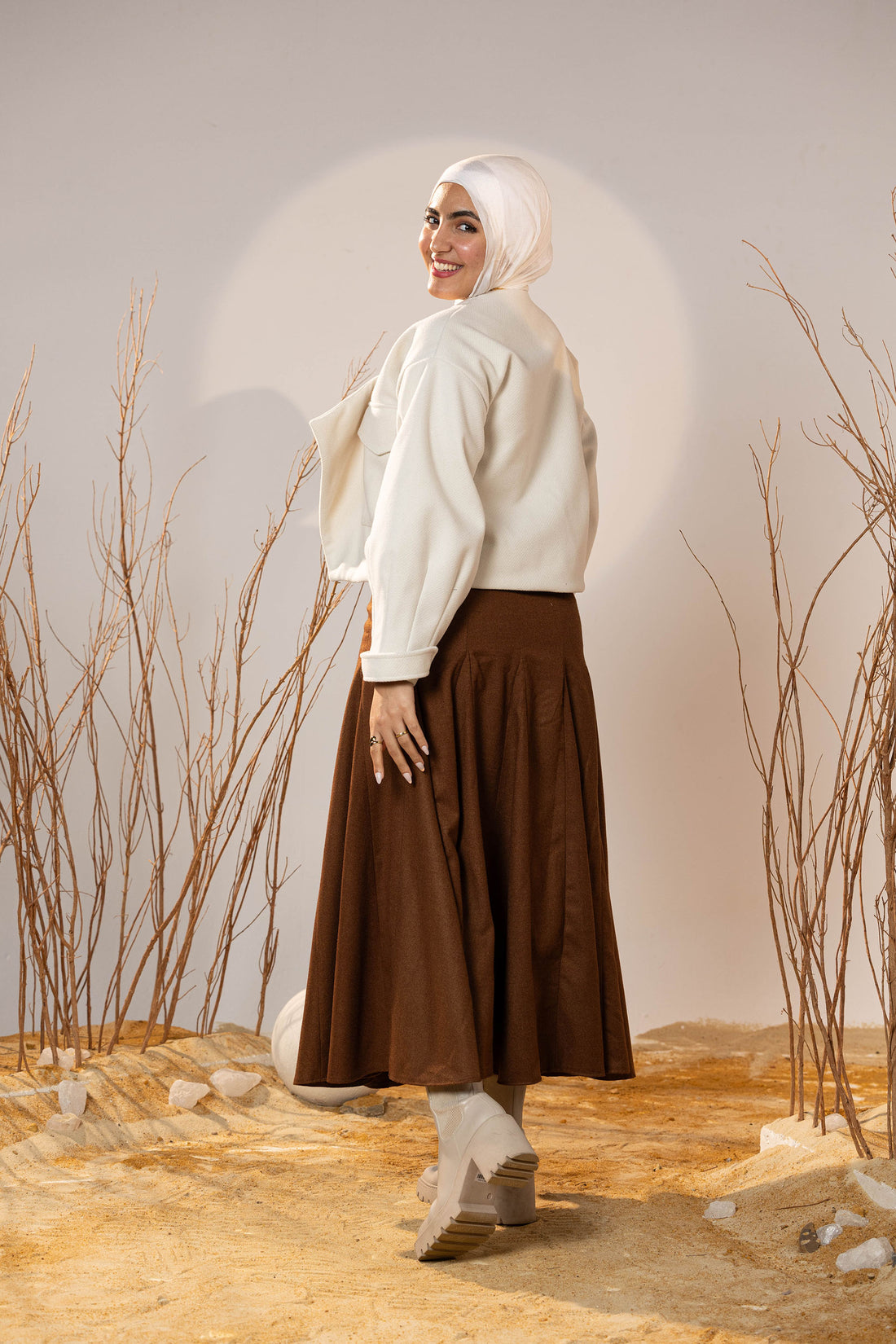 Chocolate Flare Maxi Skirt