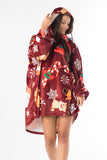 Christmas Oversized Hoodie Blanket – Soft Velvet Fleece