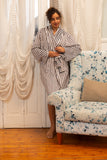 Classic Stripe Robe - Grey