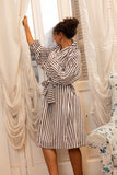 Classic Stripe Robe - Grey