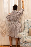 Classic Stripe Robe - Grey