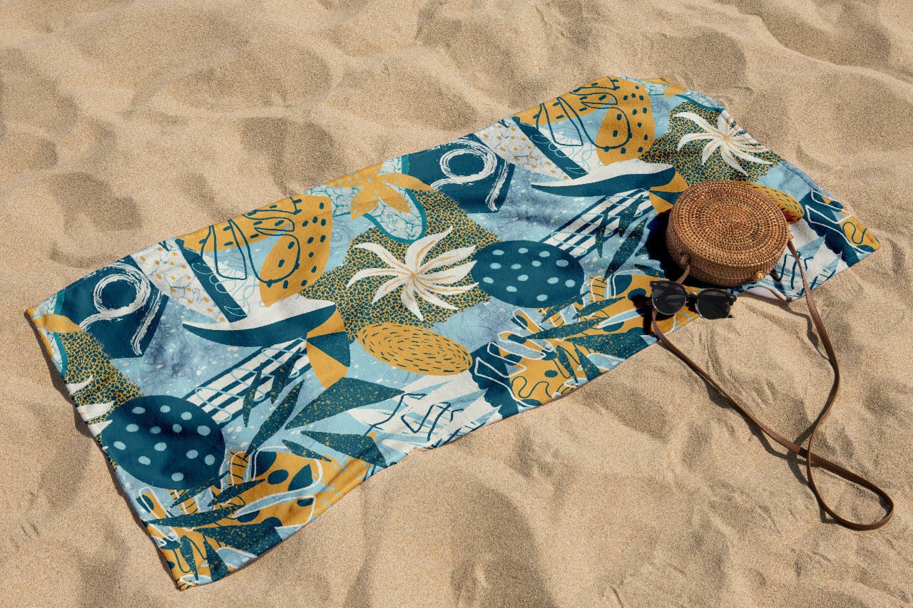Coral Maze Beach Towel