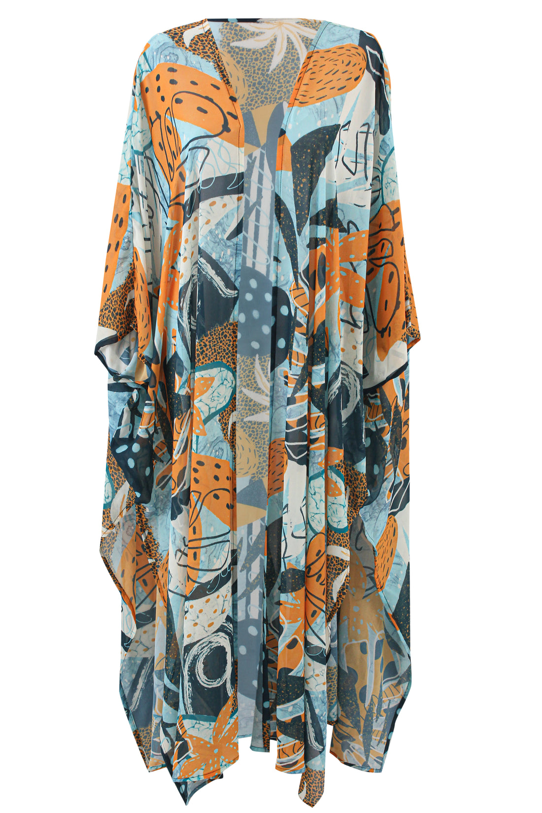 Coral Maze Chiffon Kimono