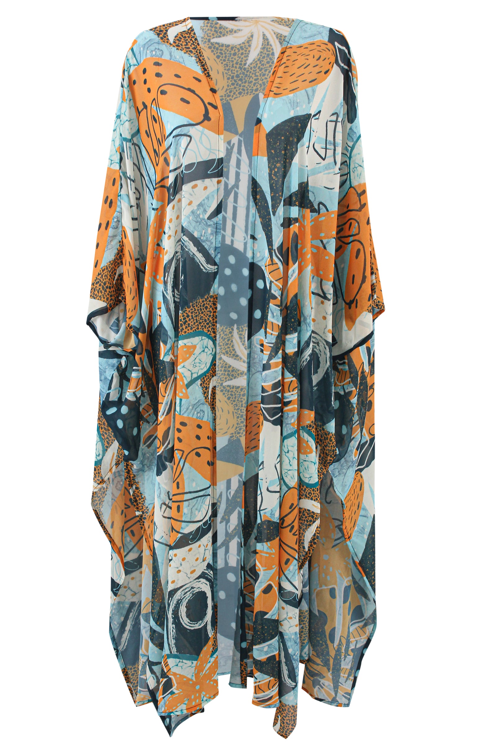 Coral Maze Chiffon Kimono