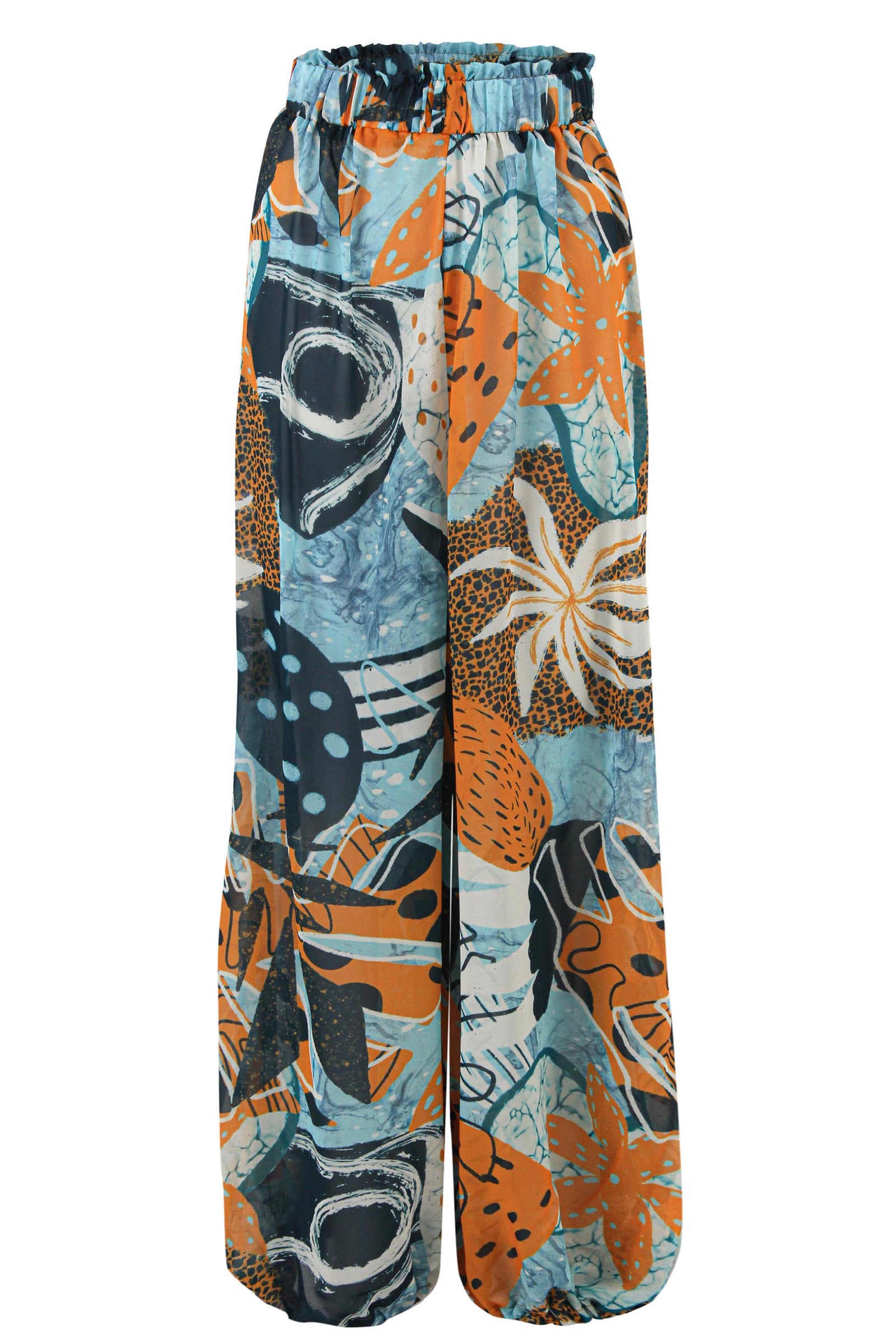 Coral Maze Chiffon Pants