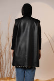 Cozy Lined Leather Black Vest