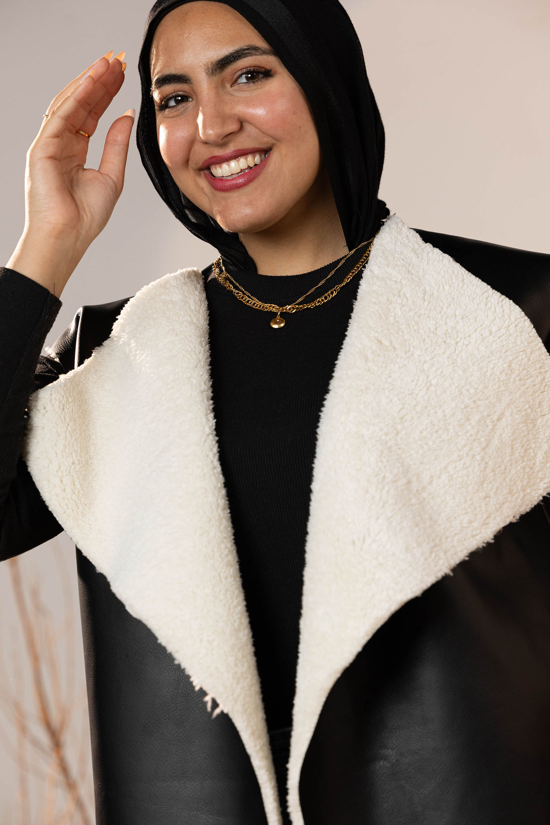 Cozy Lined Leather Black Vest