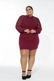 Crimson Bloom Dress - Maroon