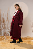 Crimson Gabardine Classic Trench Coat
