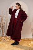 Crimson Gabardine Classic Trench Coat