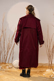 Crimson Gabardine Classic Trench Coat
