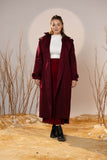Crimson Gabardine Classic Trench Coat