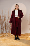 Crimson Gabardine Classic Trench Coat