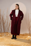 Crimson Gabardine Classic Trench Coat