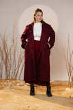 Crimson Gabardine Classic Trench Coat