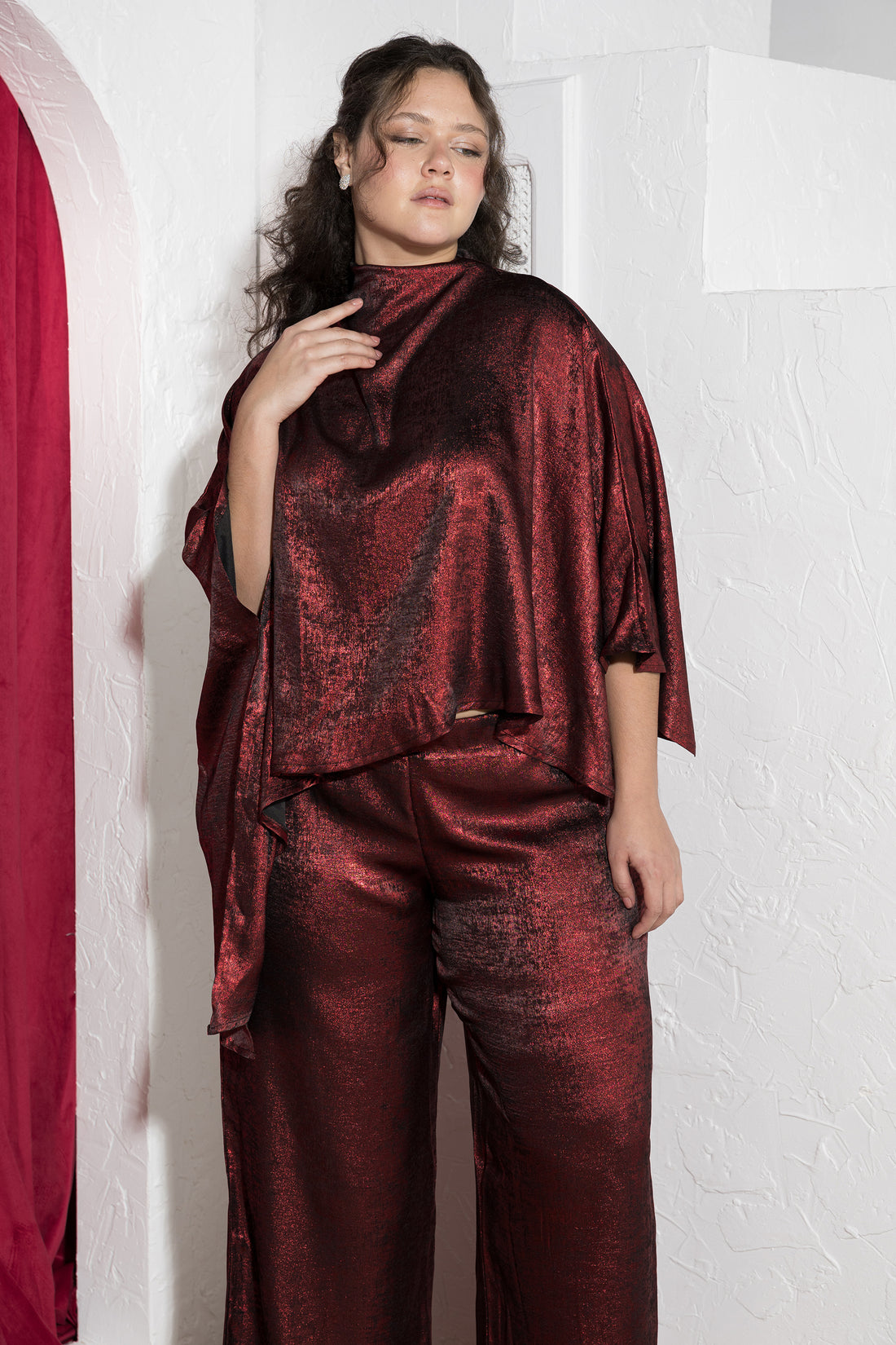 Crimson Glow Statement Soirée Set