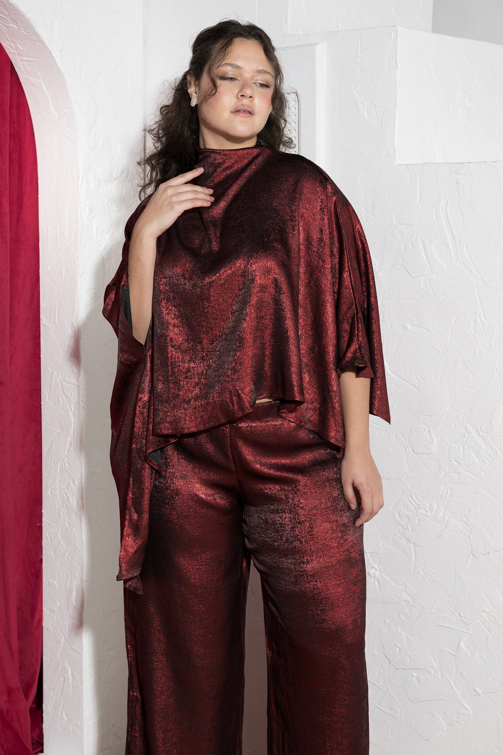 Crimson Glow Statement Soirée Set