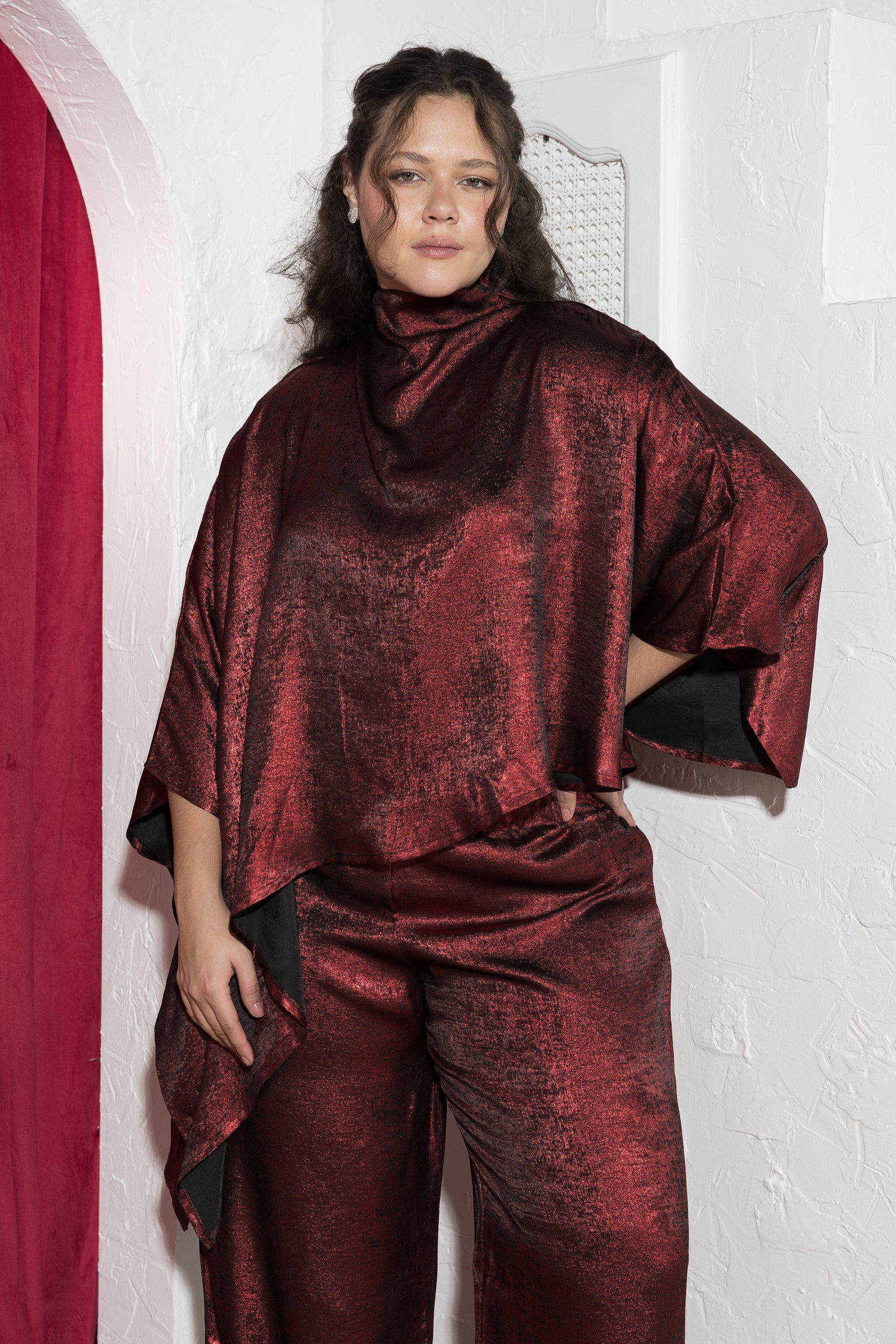 Crimson Glow Statement Soirée Set