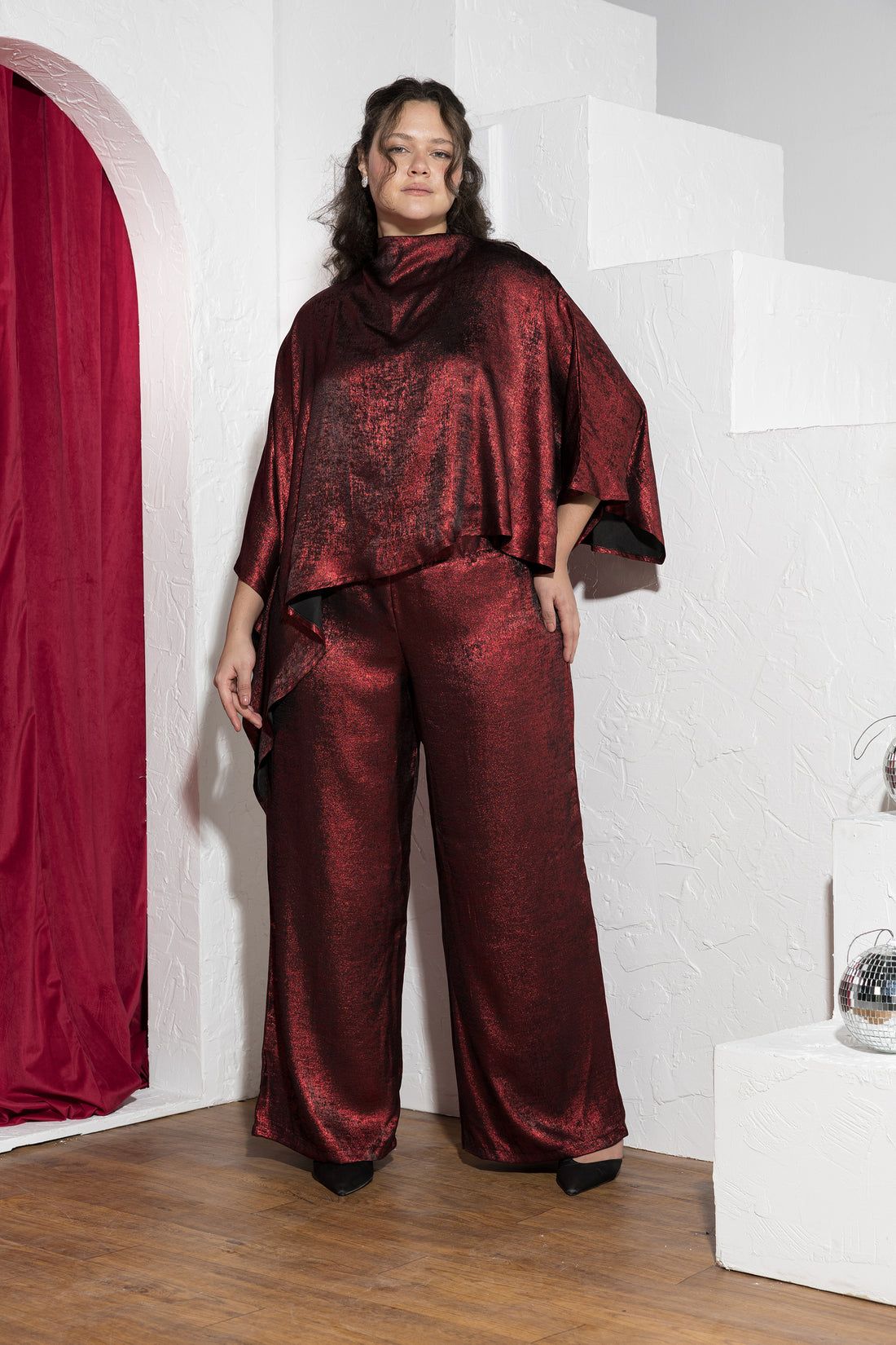 Crimson Glow Statement Soirée Set