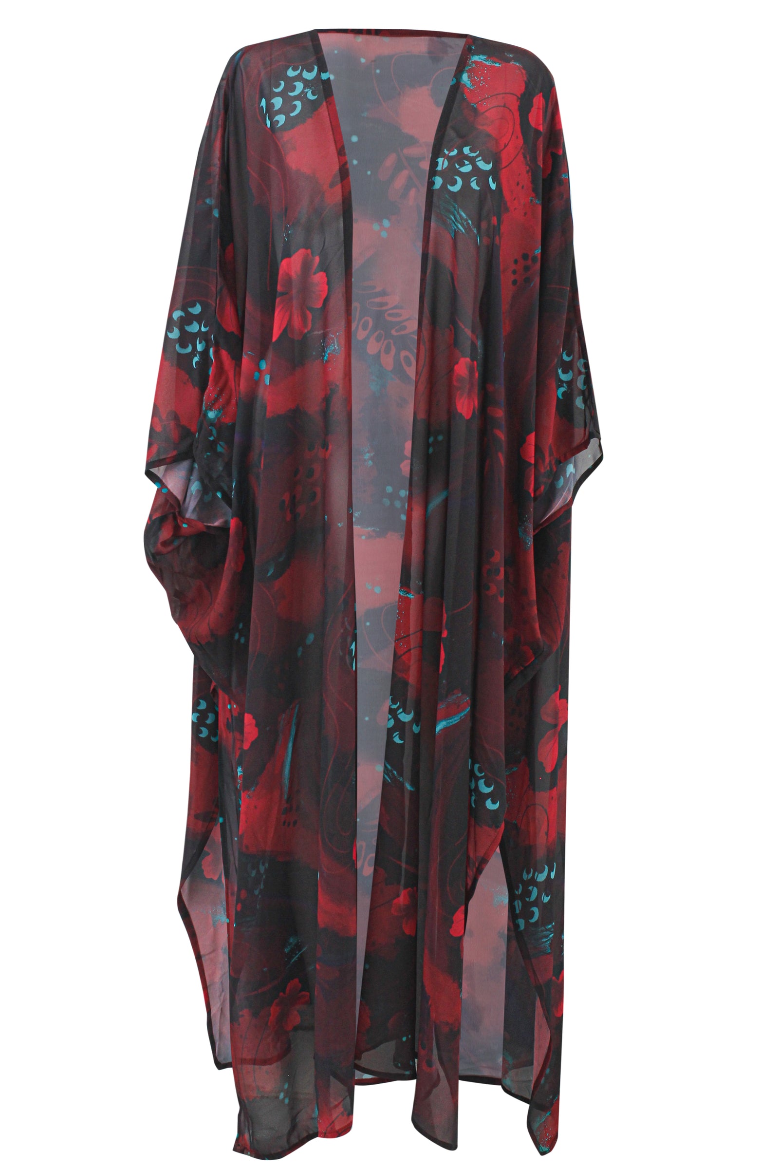 Crimson Tide Chiffon Kimono