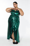 Emerald Dusk Gown - Metallic Emerald