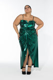 Emerald Dusk Gown - Metallic Emerald